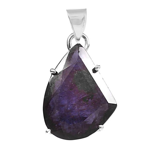Bloodshot Iolite 1.25" 925 Silver Pendant (REXT50-23)
