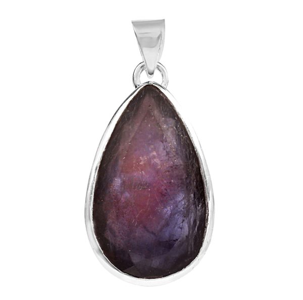 Bloodshot Iolite 1.55" 925 Silver Pendant (REXT50-28)