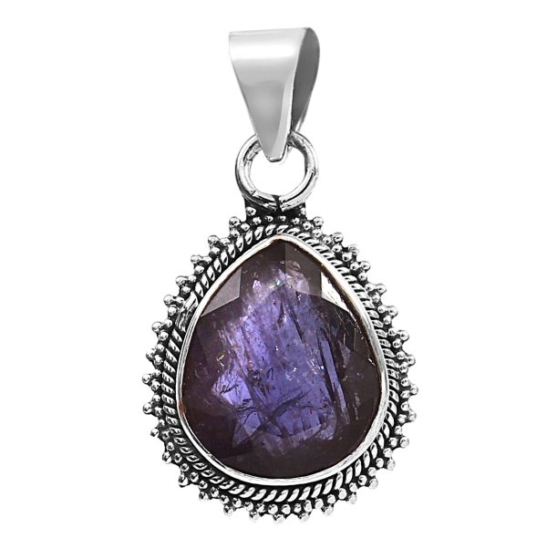 Bloodshot Iolite 1.25" 925 Silver Pendant (REXT50-30)