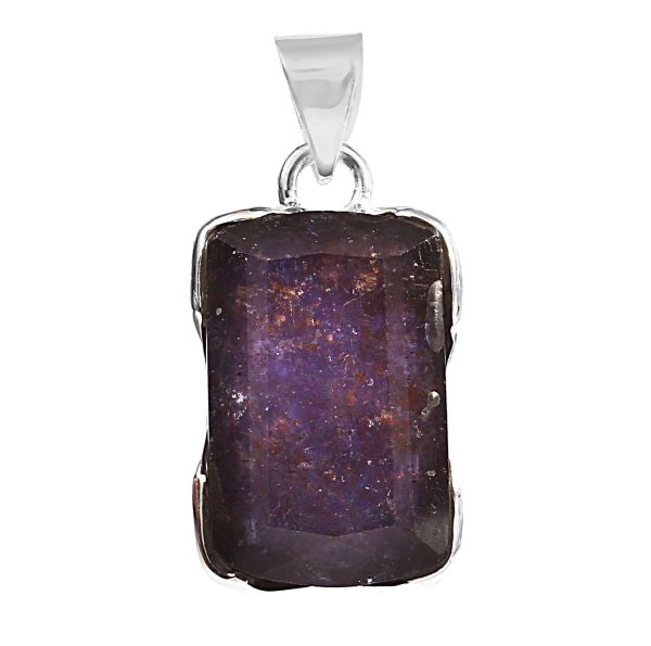 Bloodshot Iolite 1.25" 925 Silver Pendant (REXT50-31)