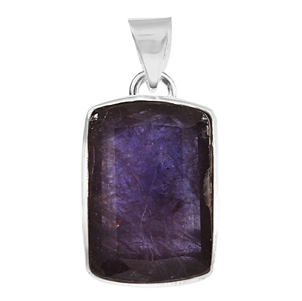 Bloodshot Iolite 1.25" 925 Silver Pendant (REXT50-44)