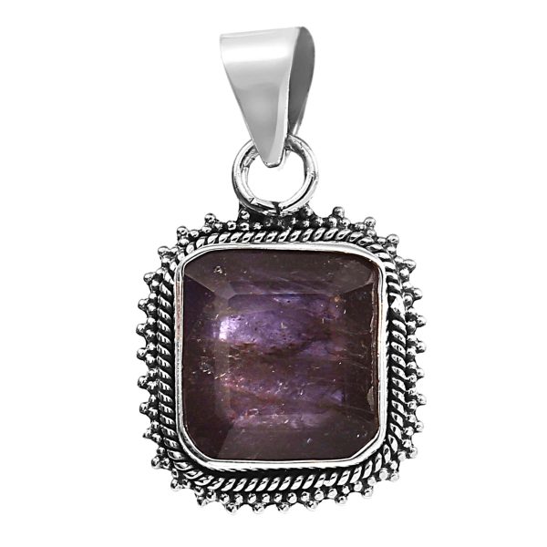 Bloodshot Iolite 1.2" 925 Silver Pendant (REXT50-46)