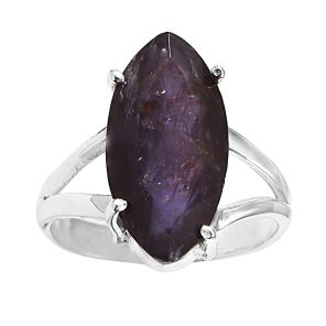 Bloodshot Iolite Size US 8,9 Sterling Silver Ring (REXT50-2)