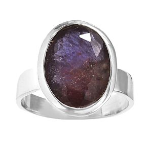 Bloodshot Iolite Size US 810 Sterling Silver Ring (REXT50-3)
