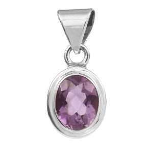 Amethyst 1" Sterling Silver Pendant (RS59-191)