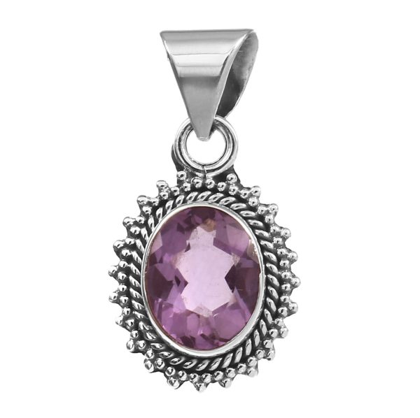 Amethyst 1" Sterling Silver Pendant (RS59-192)
