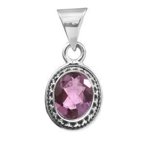 Amethyst 1" Sterling Silver Pendant (RS59-193)