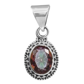 Mystic Topaz 1.1" Sterling Silver Pendant (RS59-199)