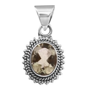 Green Amethyst 1" Sterling Silver Pendant (RS59-209)