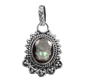 Mystic Topaz 1.1" Sterling Silver Pendant (RS59-200)