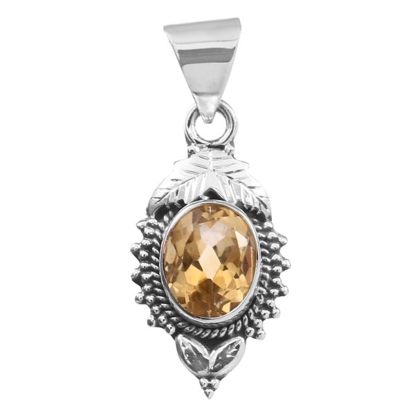 Citrine 1.2" Sterling Silver Pendant (RS59-219)