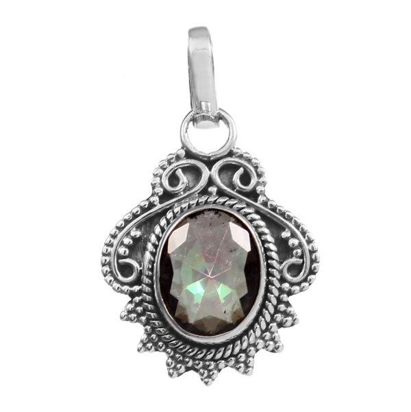 Mystic Topaz 1.1" Sterling Silver Pendant (RS59-205)