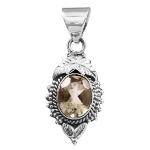 Green Amethyst 1.25" Sterling Silver Pendant (RS59-211)