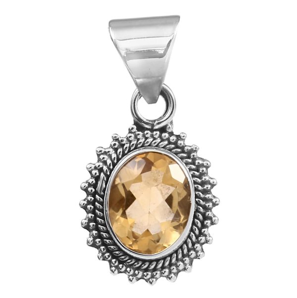 Citrine 1.1" Sterling Silver Pendant (RS59-220)
