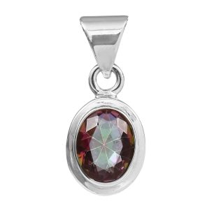 Mystic Topaz 1" Sterling Silver Pendant (RS59-207)