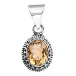 Citrine 1" Sterling Silver Pendant (RS59-222)