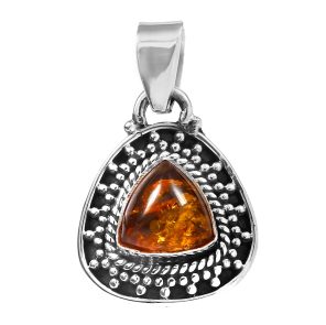 Baltic Amber 1.1" Sterling Silver Pendant (RS59-183)