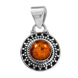 Baltic Amber 1.1" Sterling Silver Pendant (RS59-182)