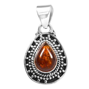 Baltic Amber 1.1" Sterling Silver Pendant (RS59-185)
