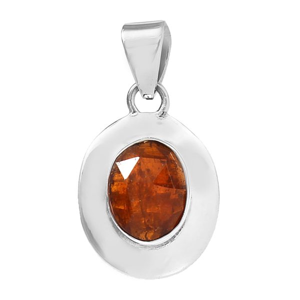 Rose Cut Orange Kyanite 1.1" 925 Sterling Silver Pendant (RS59-174)