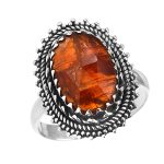 Orange Kyanite Size US-9 Ring Sterling Silver (REXT49-52)