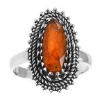 Orange Kyanite Size US-9 Ring Sterling Silver (REXT49-53)