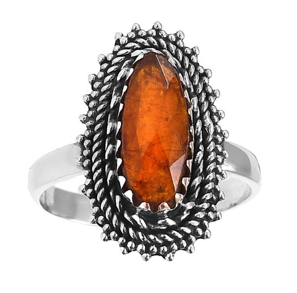 Orange Kyanite Size US-9 Ring Sterling Silver (REXT49-53)