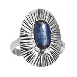 Blue Kyanite Size US-11 Ring Sterling Silver (REXT49-61)
