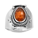 Orange Kyanite Size US-7 Ring Sterling Silver (REXT49-56)
