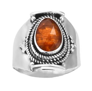 Orange Kyanite Size US-7 Ring Sterling Silver (REXT49-56)