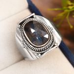 Teal Kyanite Size US-8 Ring Sterling Silver (REXT49-64)