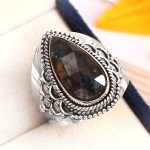 Teal Blue Kyanite Size US-10 Ring Sterling Silver (REXT49-68)