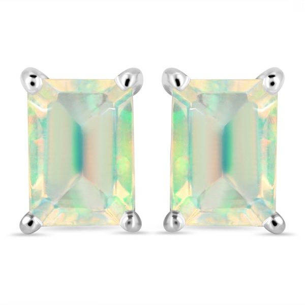 Opal Octagon 925 Sterling Silver Stud Earring (RS19-45)