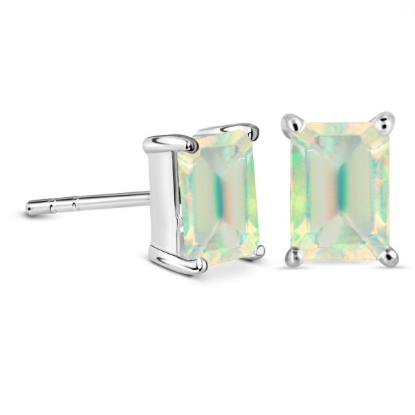 Opal Octagon 925 Sterling Silver Stud Earring (RS19-45) - Image 2