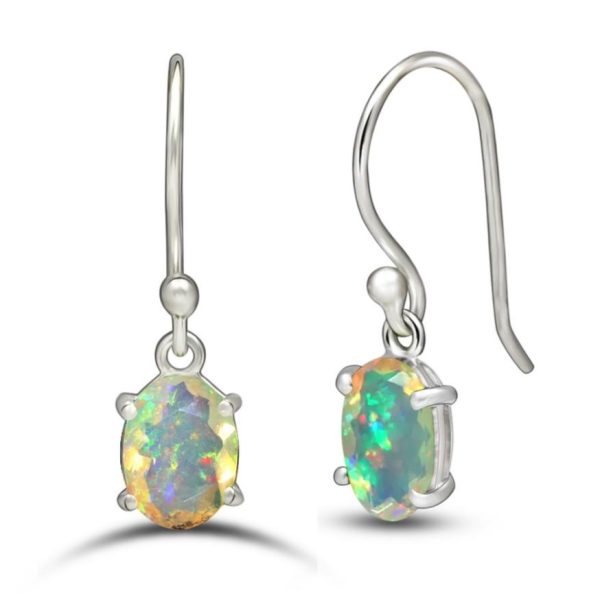 Opal Cut Oval 925 Sterling Silver Earring (RS19-48) - Image 2