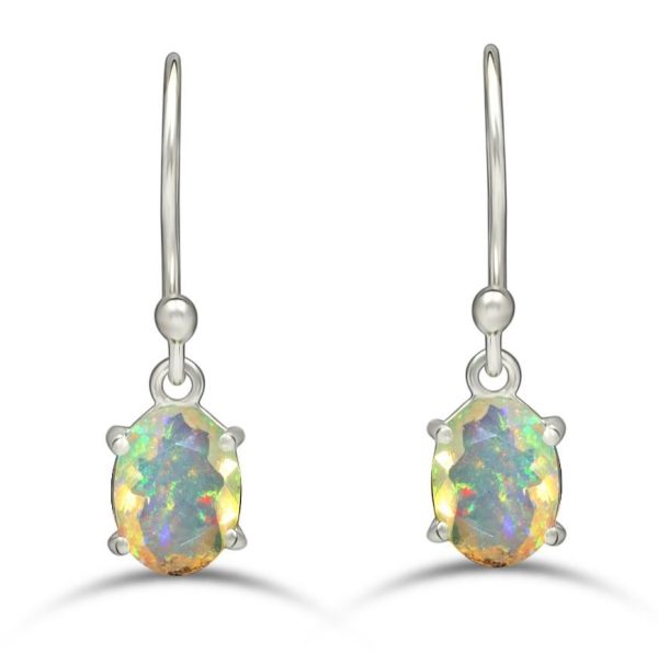 Opal Cut Oval 925 Sterling Silver Earring (RS19-48)