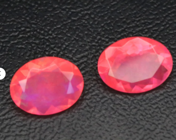 Hot Pink Fire Opal Ring 925 Sterling Silver (REXT49-74) - Image 2