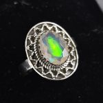 Ethiopian Opal Vintage Style 925 Sterling Silver Ring (REXT64-15)