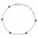 Amethyst Heart Bracelet