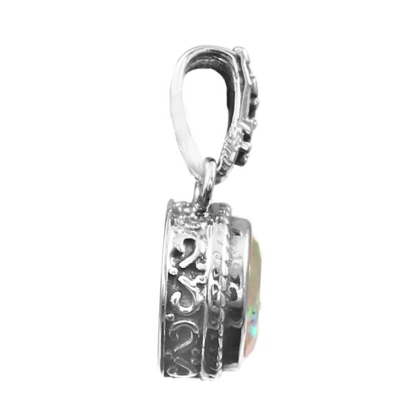 Faceted Ethiopian Opal 0.75" 925 Silver Pendant (REXT57-8) - Image 2