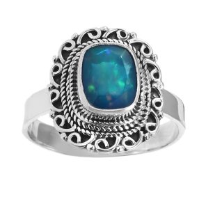Paraiba Fire Opal Ring 925 Sterling Silver (REXT49-152)