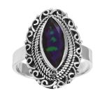 Lavender Fire Opal Ring Size US 8 925 Sterling Silver (REXT49-158)