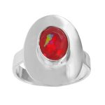 Pink Fire Opal Ring 925 Sterling Silver (REXT49-199)
