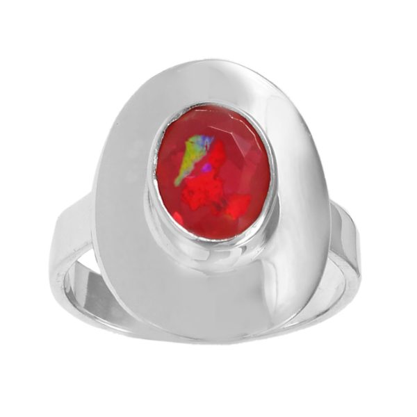 Pink Fire Opal Ring 925 Sterling Silver (REXT49-199)