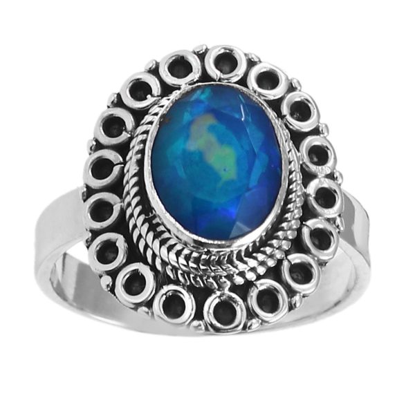 Paraiba Fire Opal Ring 925 Sterling Silver (REXT49-211)