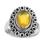 Yellow Fire Opal Ring Size US 6 925 Sterling Silver (REXT49-212)