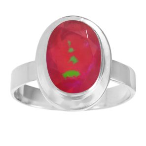 Pink Fire Opal Ring 925 Sterling Silver (REXT49-160)