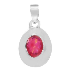 Pink Fire Opal 1" 925 Silver Pendant (REXT49-221)