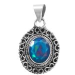 Paraiba Fire Opal 1" 925 Silver Pendant (REXT49-259)