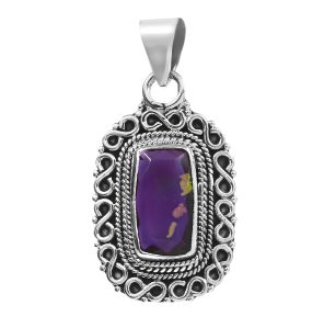 Lavender Fire Opal 1" 925 Silver Pendant (REXT49-256)